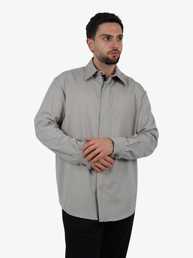 YES LONDON Camicia XCM7173 uomo lana beige