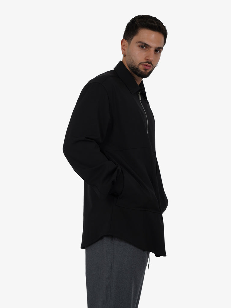 YES LONDON Camicia zip XCM7176 uomo nero