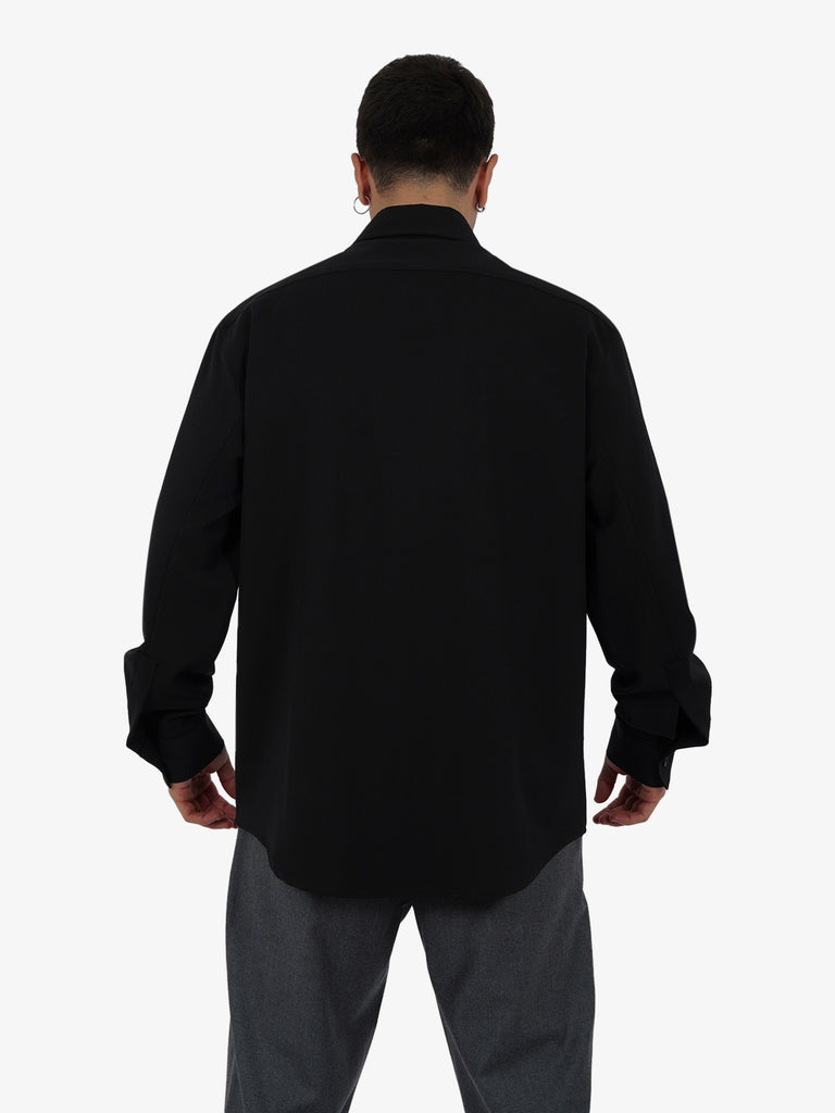 YES LONDON Camicia zip XCM7176 uomo nero