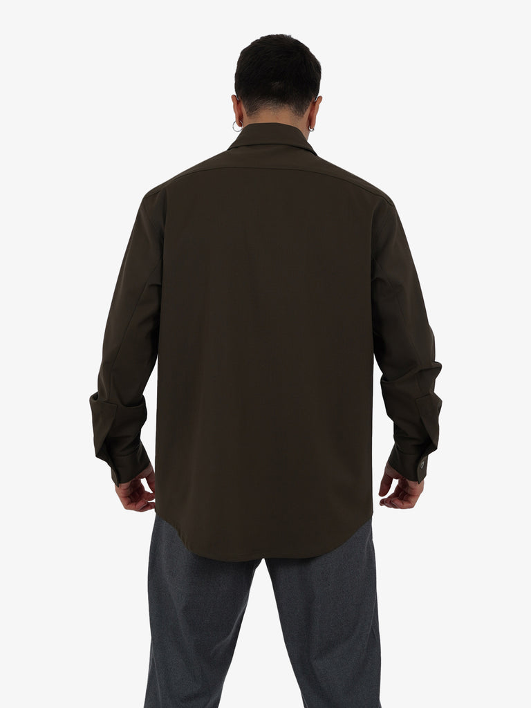 YES LONDON Camicia zip XCM7176 uomo verde