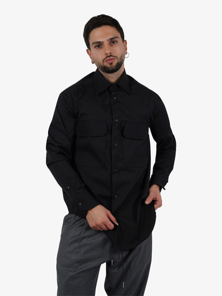 YES LONDON Camicia doppia tasca XCM7181 uomo nero