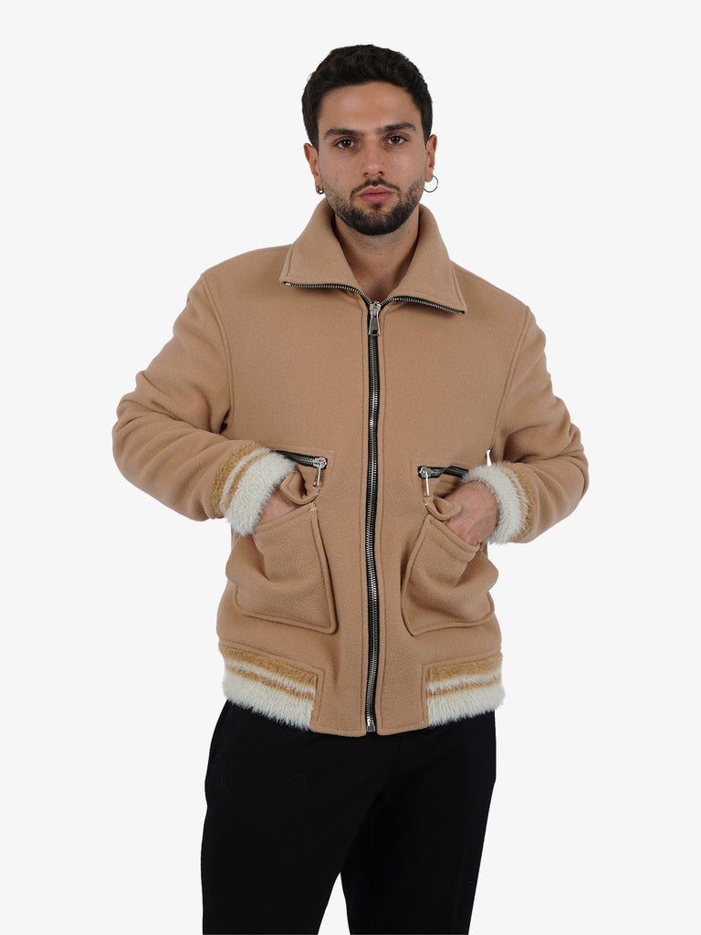 YES LONDON Giubbotto con shearling XG5211 uomo beige