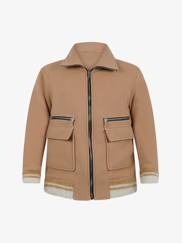 YES LONDON Giubbotto con shearling XG5211 uomo beige