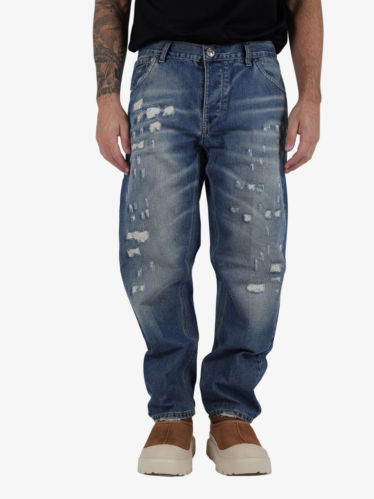 YES LONDON Jeans distressed XJ3155/WORK uomo cotone denim