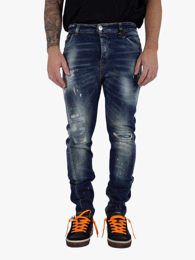 YES LONDON Jeans distressed XJ3166/TWIST uomo cotone denim