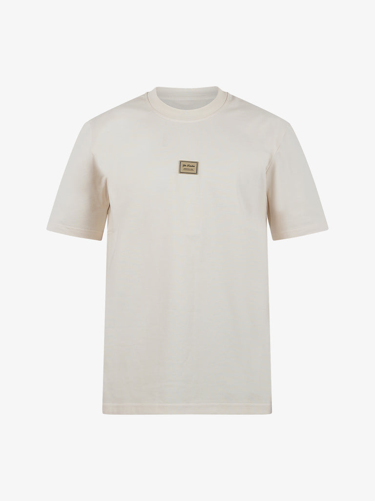 YES LONDON T-shirt patch XM4130 uomo cotone beige