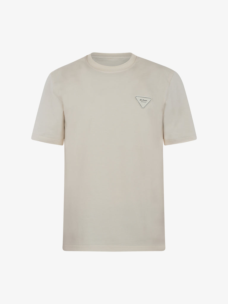 YES LONDON T-shirt patch Triangle XM4131 uomo cotone beige