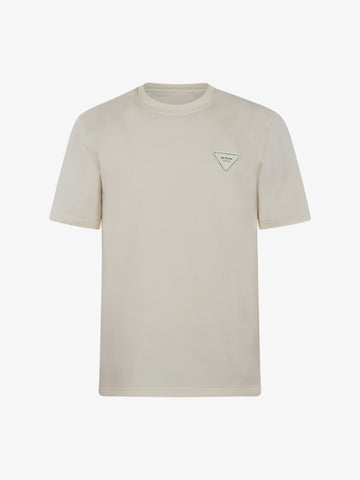 YES LONDON T-shirt patch Triangle XM4131 uomo cotone beige