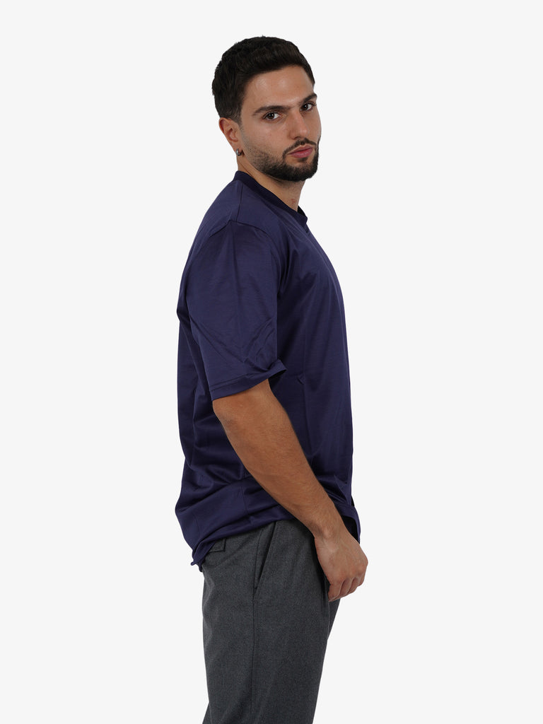 YES LONDON T-shirt girocollo XM4132 uomo cotone blu