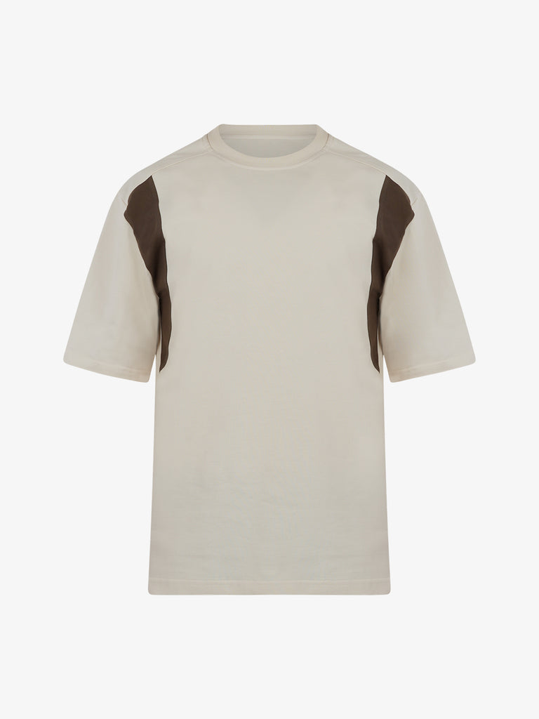 YES LONDON T-shirt bicolore XM4133 uomo cotone beige