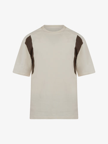 YES LONDON T-shirt bicolore XM4133 uomo cotone beige