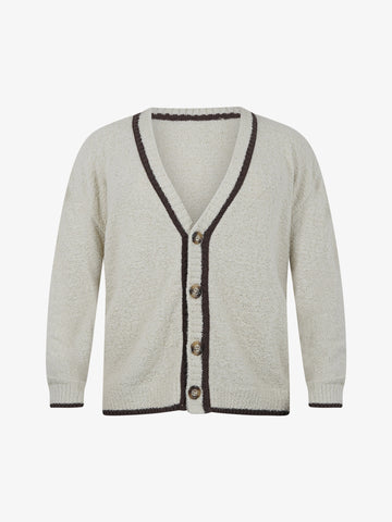 YES LONDON Cardigan bicolore XML3559 uomo panna