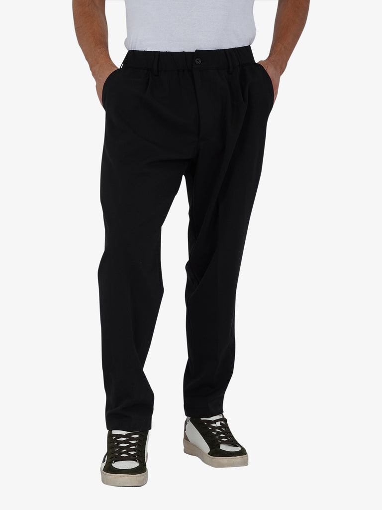 YES LONDON Pantalone worker XP3265 uomo lana nero