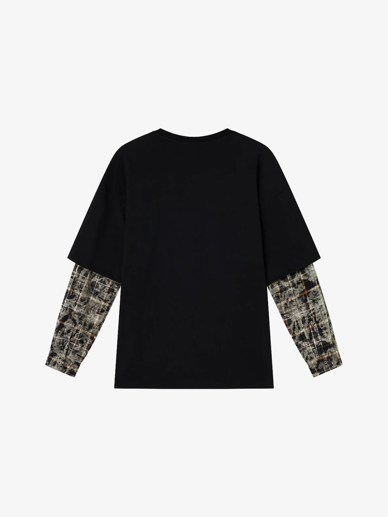 ACUPUNCTURE maglia a maniche lunghe acid long uomo nero cotone