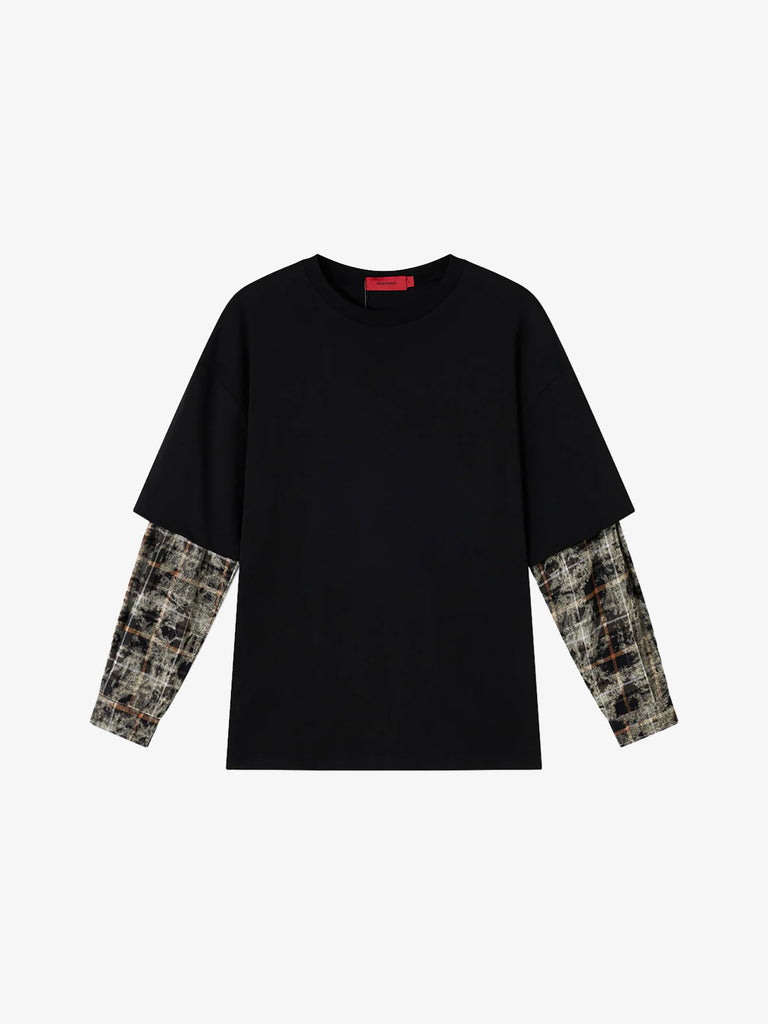 ACUPUNCTURE maglia a maniche lunghe acid long uomo nero cotone