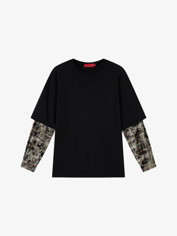 ACUPUNCTURE maglia a maniche lunghe acid long uomo nero cotone