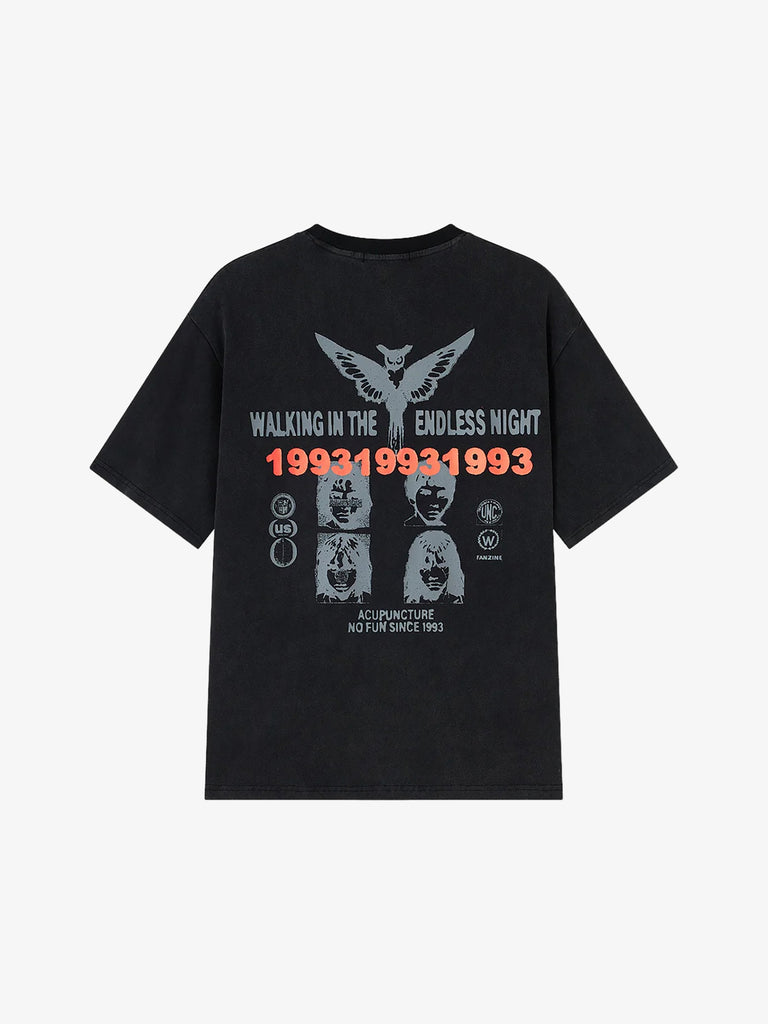 ACUPUNCTURE t-shirt endless uomo nero cotone