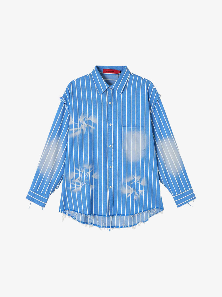 ACUPUNCTURE camicia painter uomo azzurro cotone