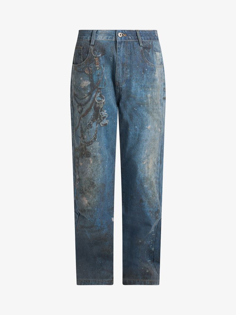 ACUPUNCTURE jeans punker denim uomo denim cotone
