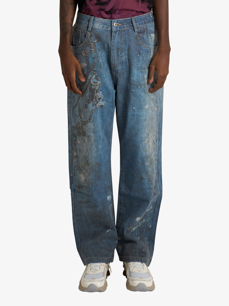 ACUPUNCTURE jeans punker denim uomo denim cotone