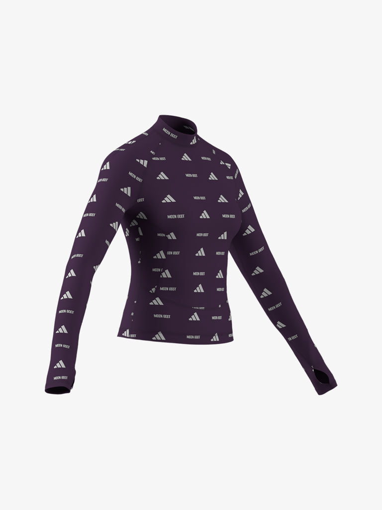 ADIDAS maglia a maniche lunghe leopard cropped donna viola