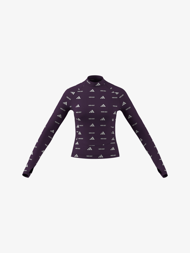 ADIDAS maglia a maniche lunghe leopard cropped donna viola