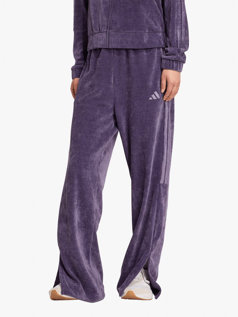 ADIDAS joggers tiro velour orlo aperto donna viola