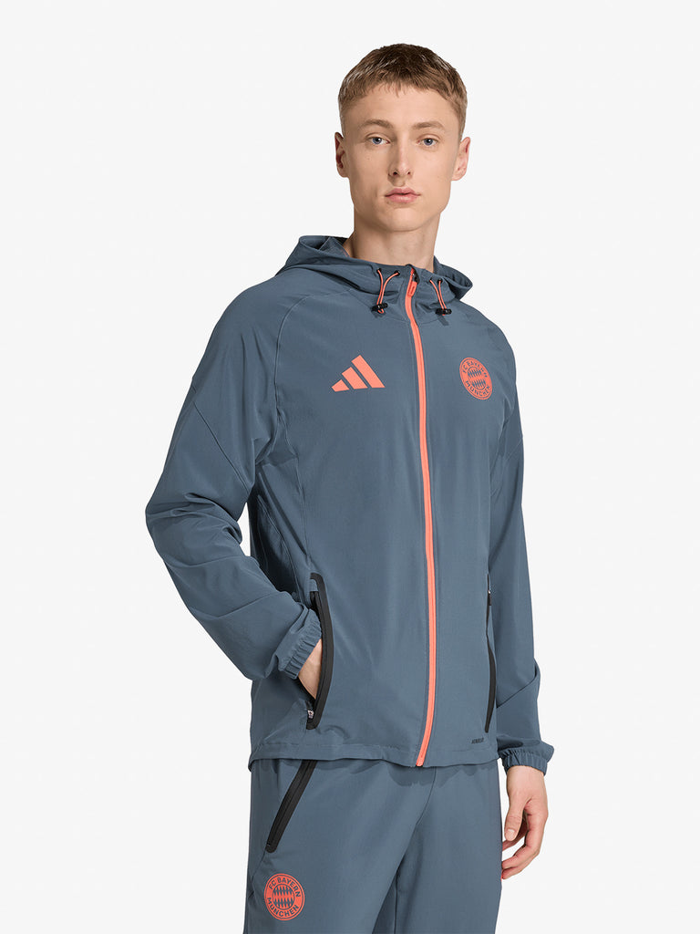 ADIDAS felpa con cappuccio fc bayern tiro 25 competition vis uomo grigio