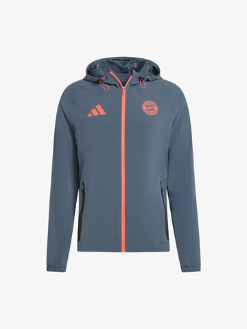 ADIDAS felpa con cappuccio fc bayern tiro 25 competition vis uomo grigio