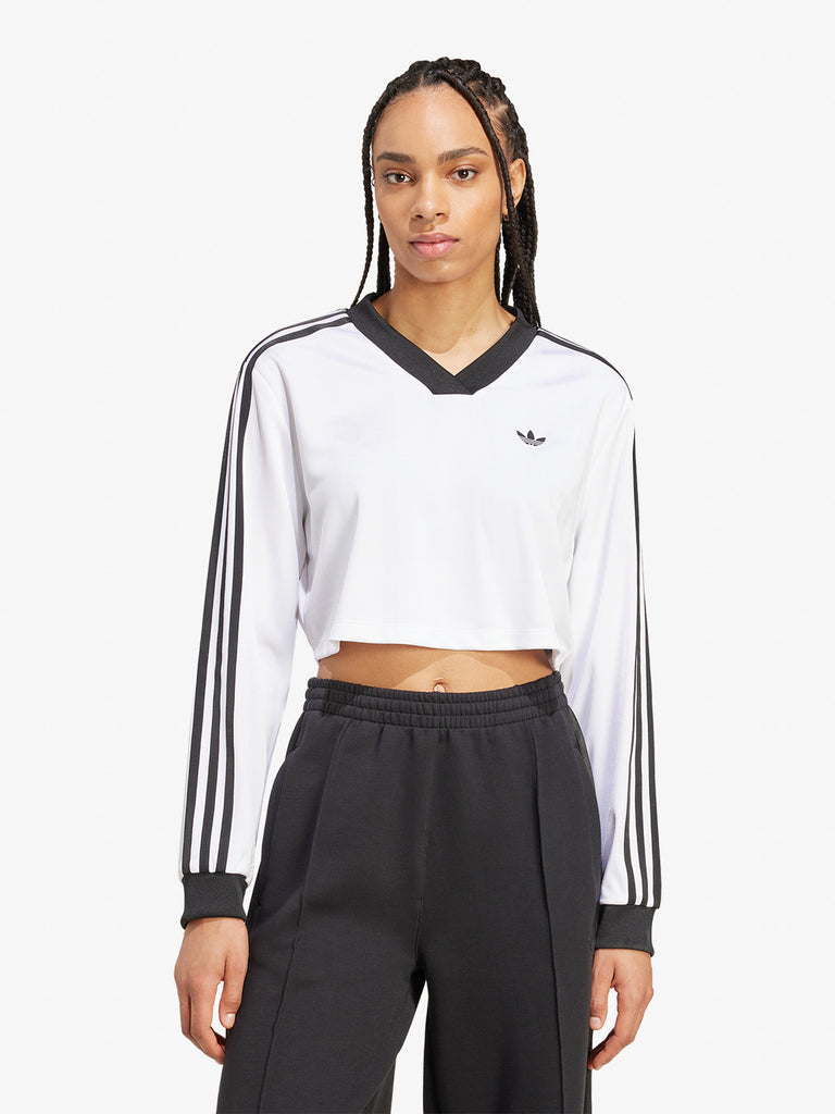 ADIDAS maglia a maniche lunghe adicolor soccer jacquard donna bianco