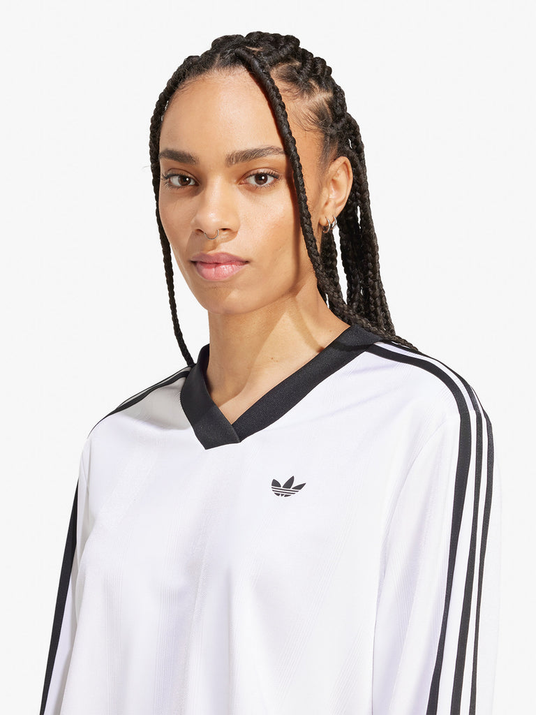 ADIDAS maglia a maniche lunghe adicolor soccer jacquard donna bianco