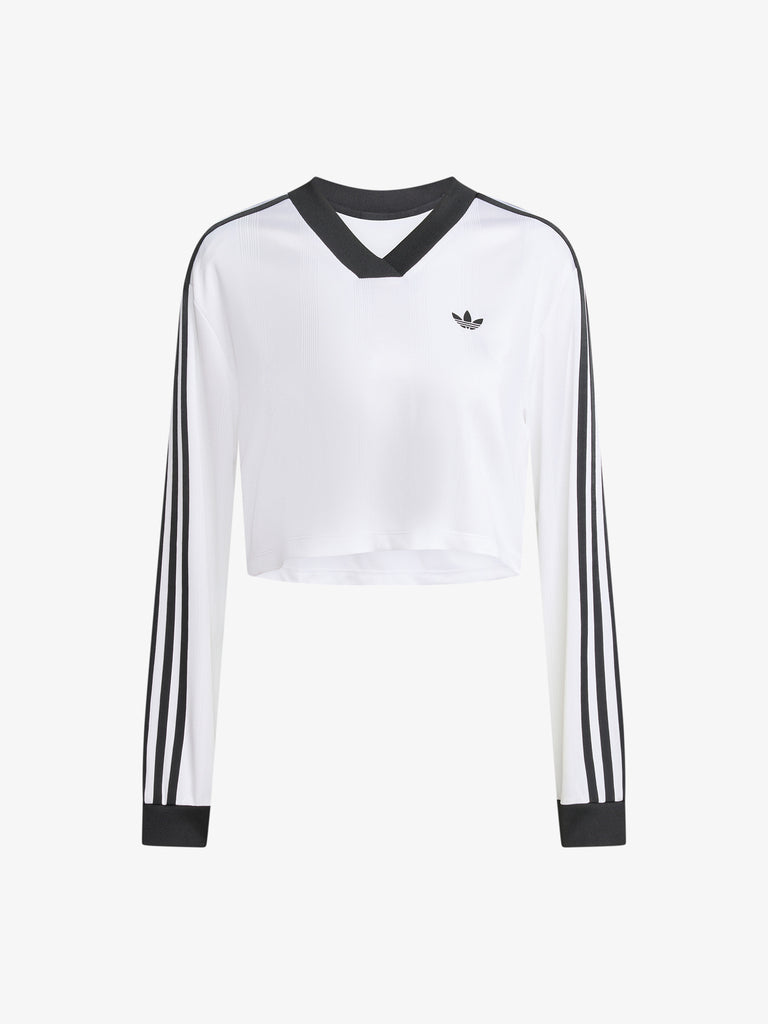 ADIDAS maglia a maniche lunghe adicolor soccer jacquard donna bianco