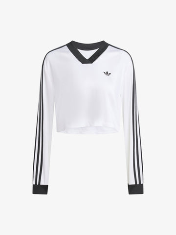 ADIDAS maglia a maniche lunghe adicolor soccer jacquard donna bianco