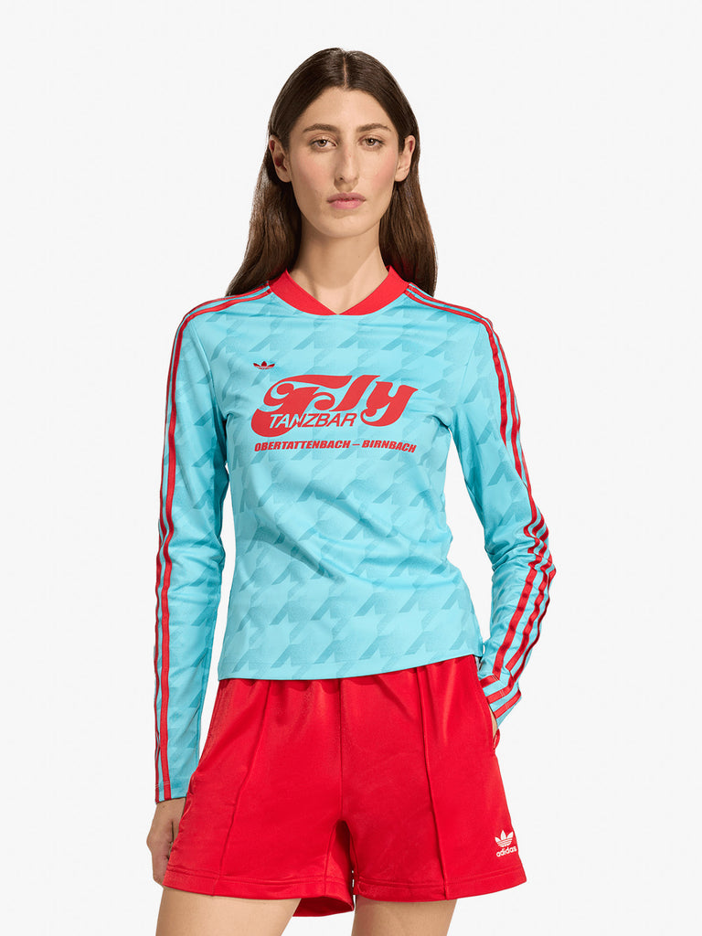 ADIDAS maglia a maniche lunghe footie aop donna azzurro