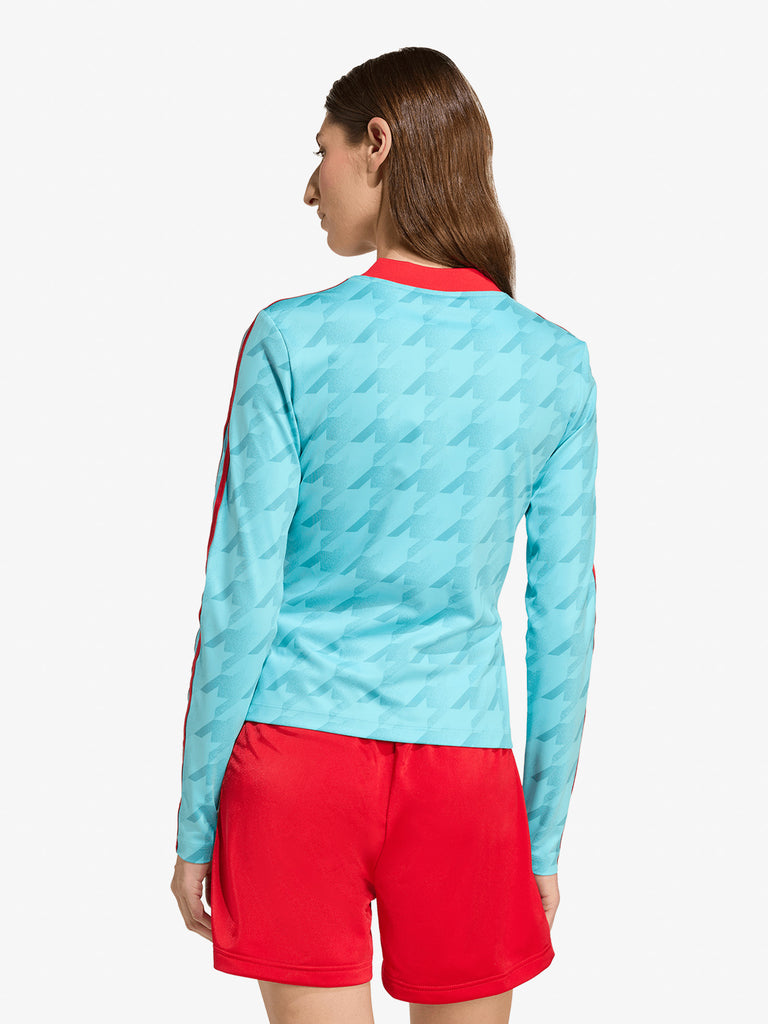 ADIDAS maglia a maniche lunghe footie aop donna azzurro