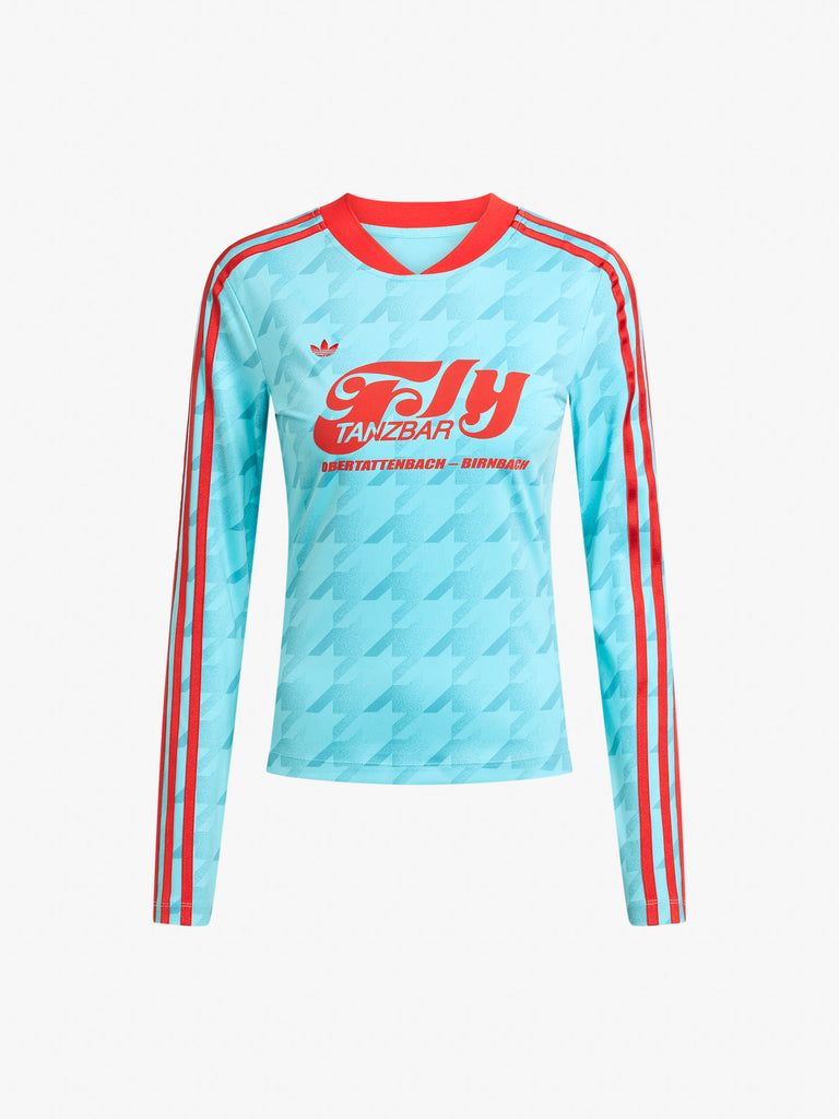 ADIDAS maglia a maniche lunghe footie aop donna azzurro