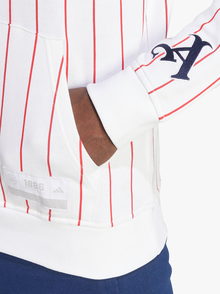 ADIDAS felpa con cappuccio arsenal us uomo bianco cotone