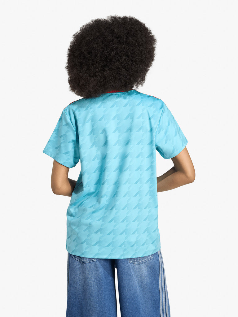 ADIDAS t-shirt graphic football donna azzurro