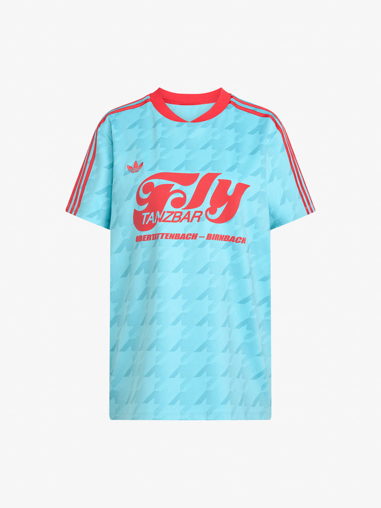 ADIDAS t-shirt graphic football donna azzurro