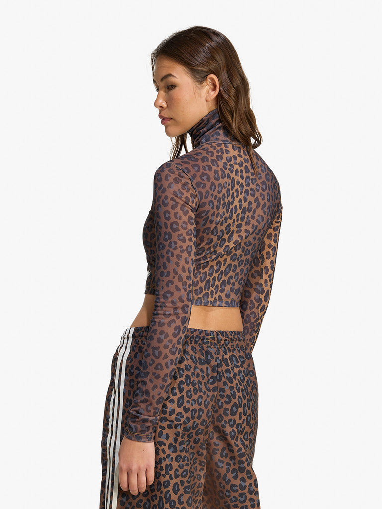 ADIDAS maglia a maniche lunghe leopard cropped donna multicolor