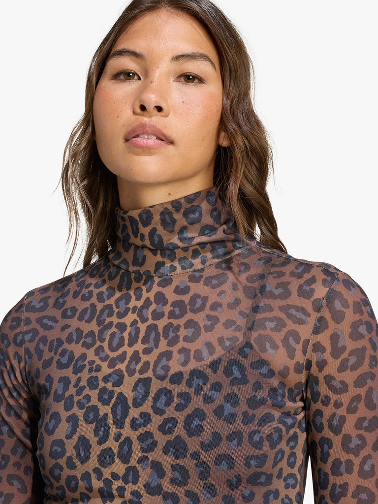 ADIDAS maglia a maniche lunghe leopard cropped donna multicolor