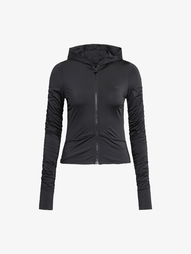 ADIDAS felpa con cappuccio ruched donna nero