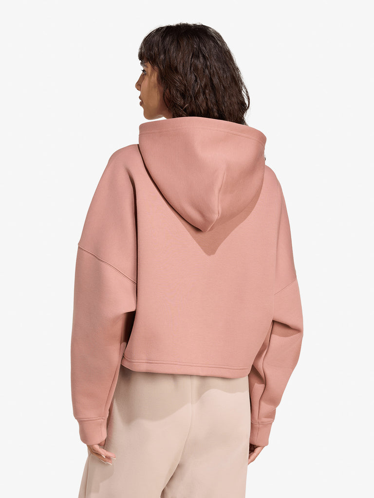 ADIDAS felpa con cappuccio 3 stripes donna rosa cotone