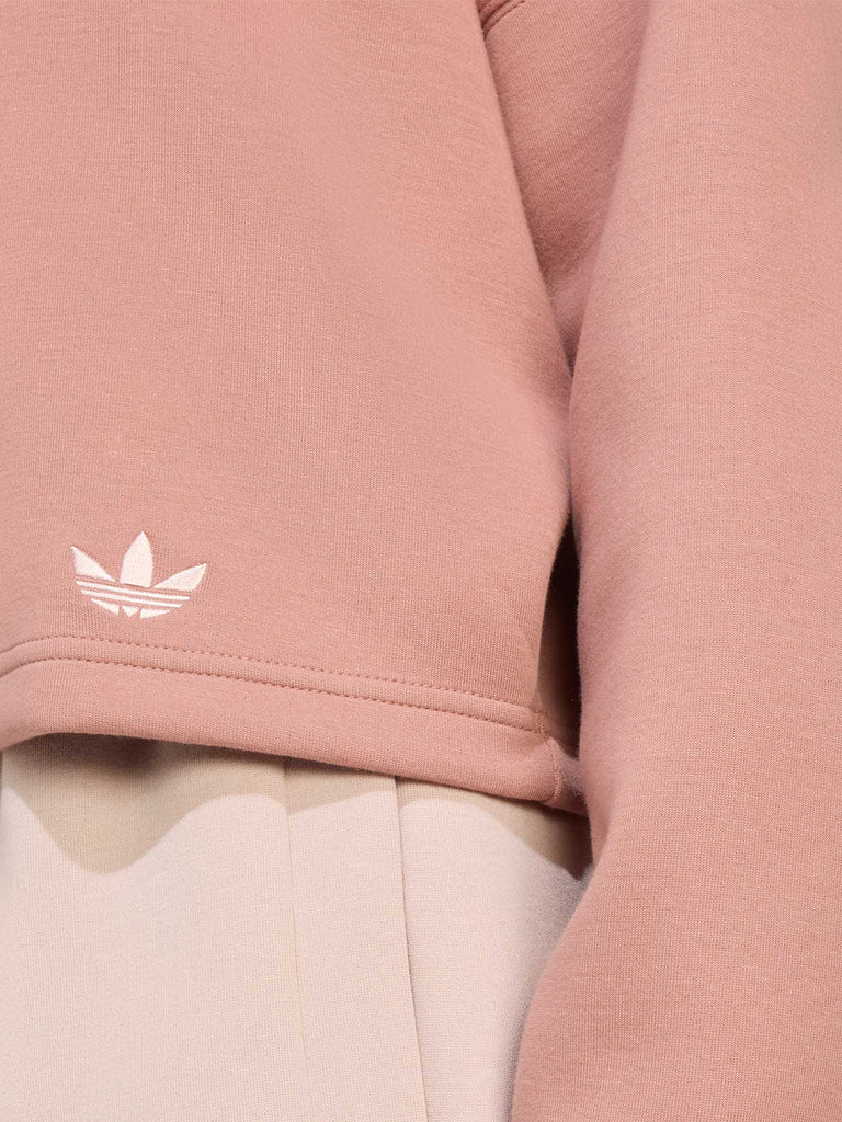 ADIDAS felpa con cappuccio 3 stripes donna rosa cotone