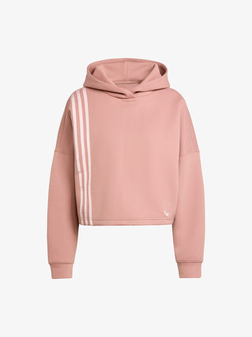 ADIDAS felpa con cappuccio 3 stripes donna rosa cotone