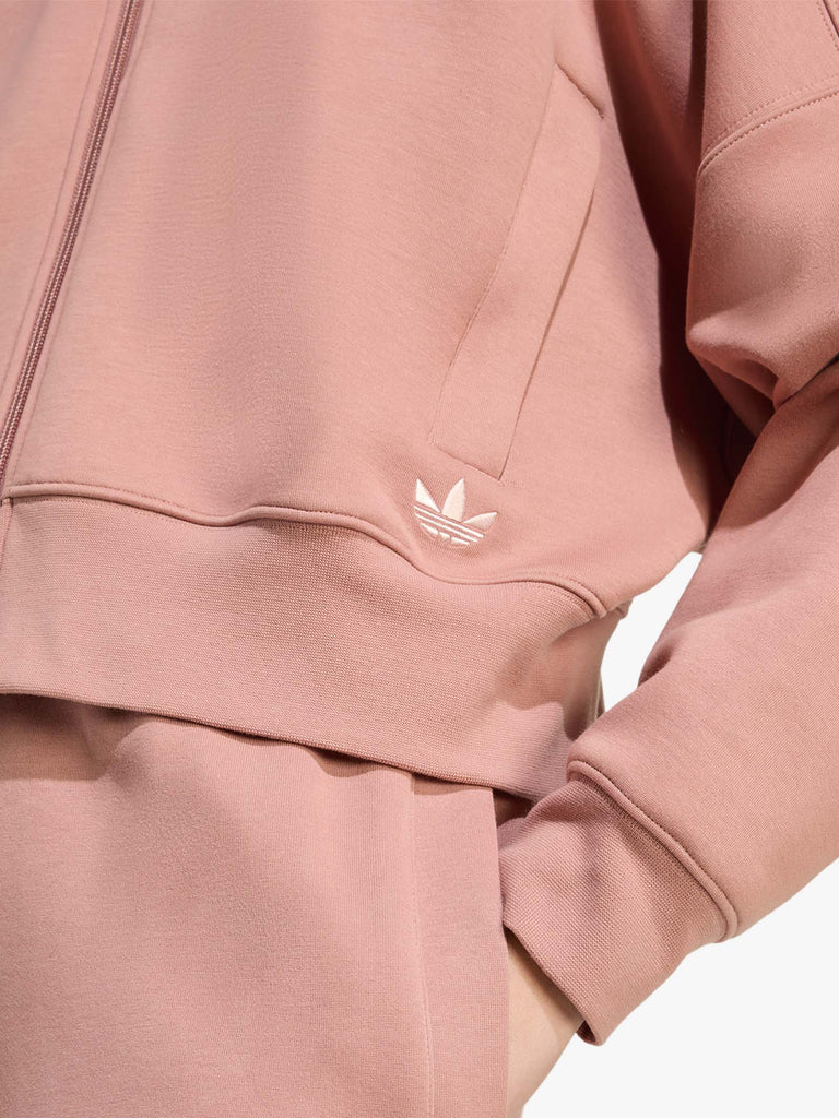 ADIDAS felpa girocollo 3 stripes zipup donna rosa cotone