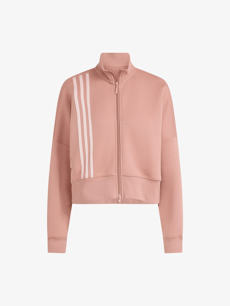 ADIDAS felpa girocollo 3 stripes zipup donna rosa cotone