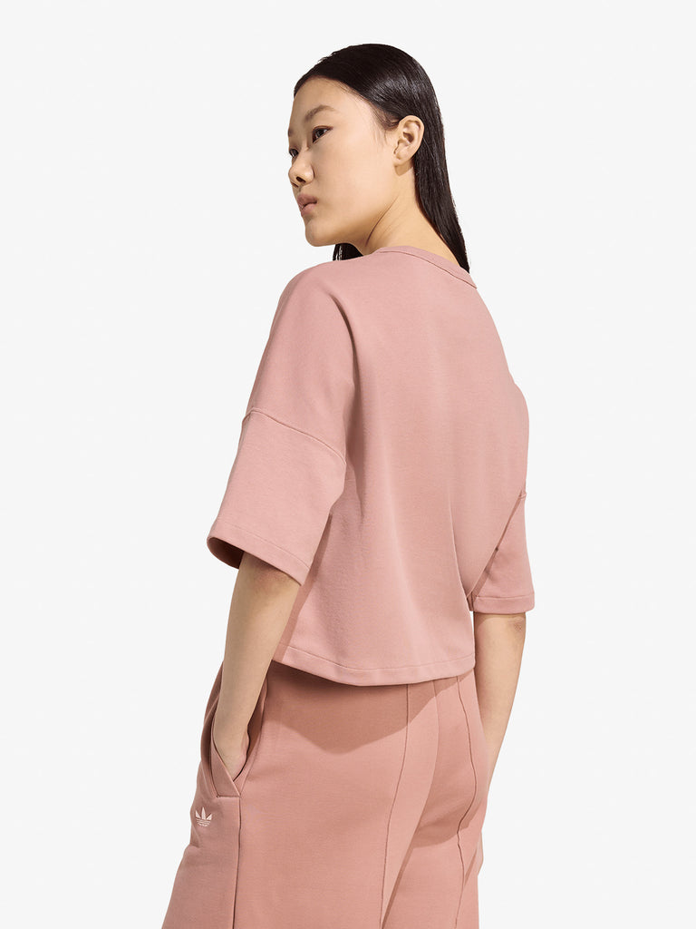 ADIDAS t-shirt 3 stripes donna rosa cotone