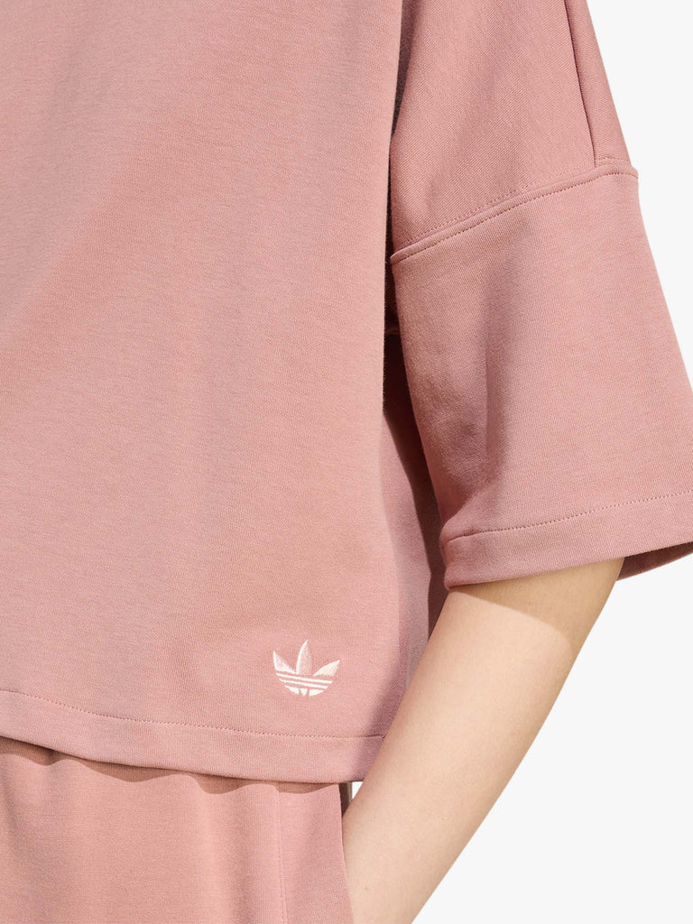 ADIDAS t-shirt 3 stripes donna rosa cotone