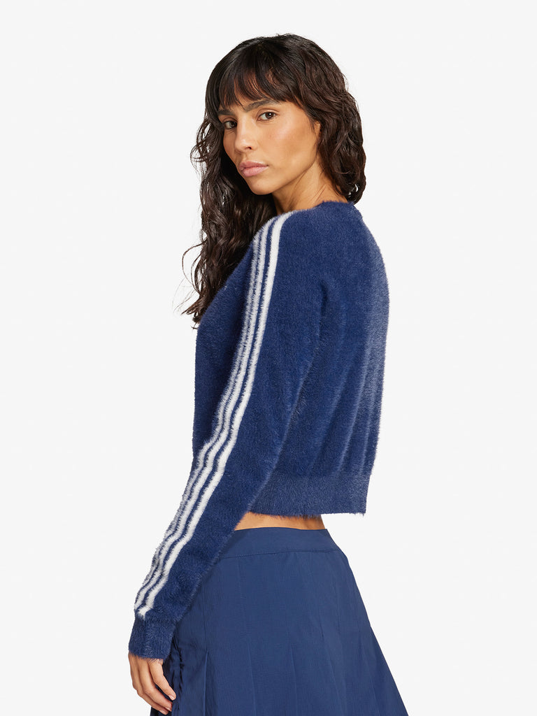 ADIDAS cardigan fluffy knitted donna blu